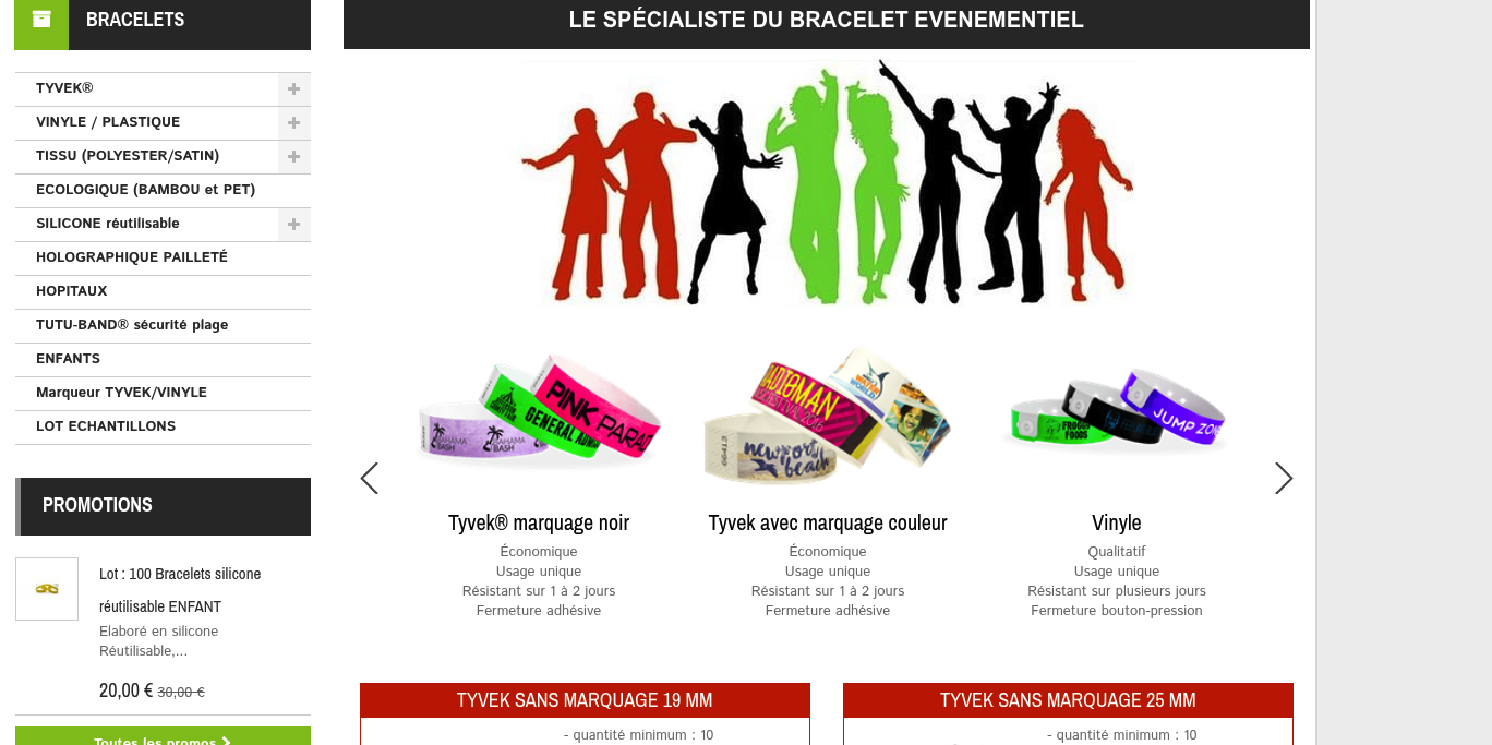 Aperçu Bracelets Événementiels