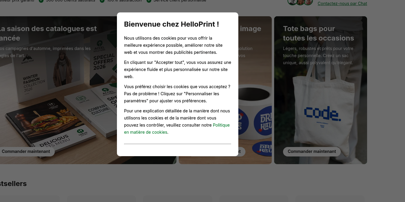 Aperçu HelloPrint