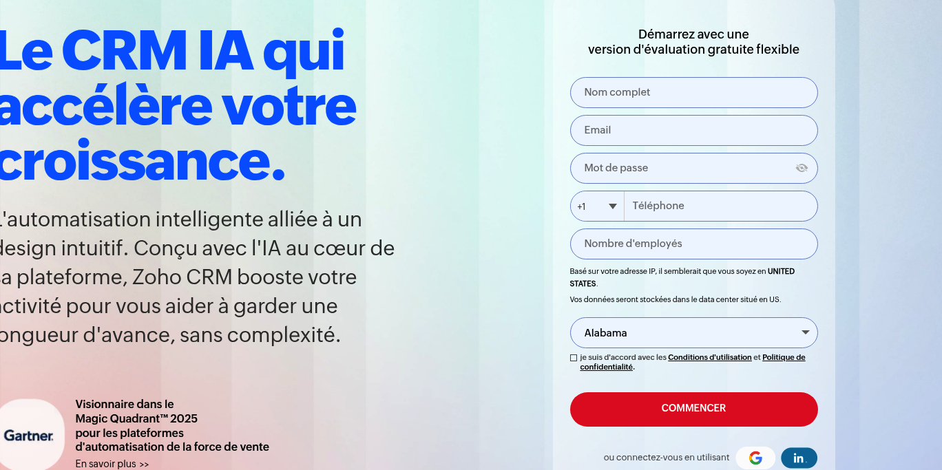 Aperçu Zoho CRM
